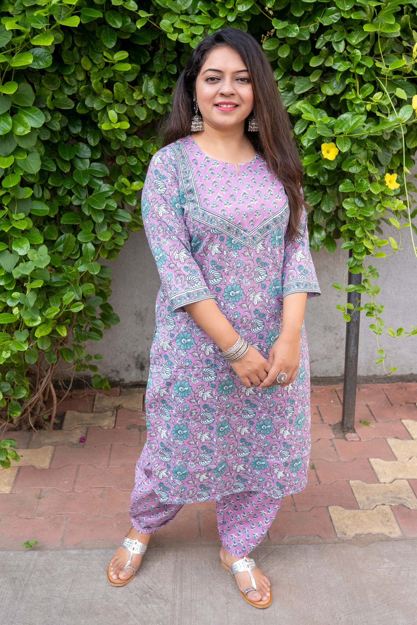 Heer Ranjha Purple Cotton Kurta and Salwar Set