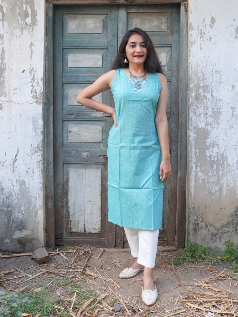 Sky Cotton Kurta