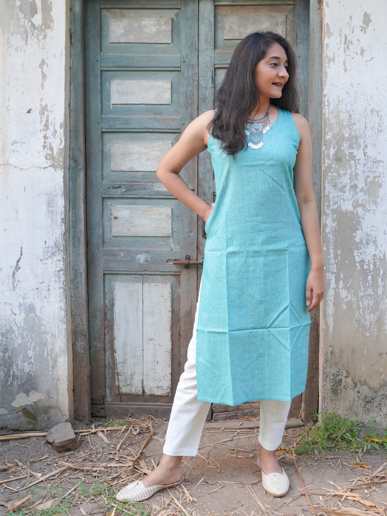 Sky Cotton Kurta