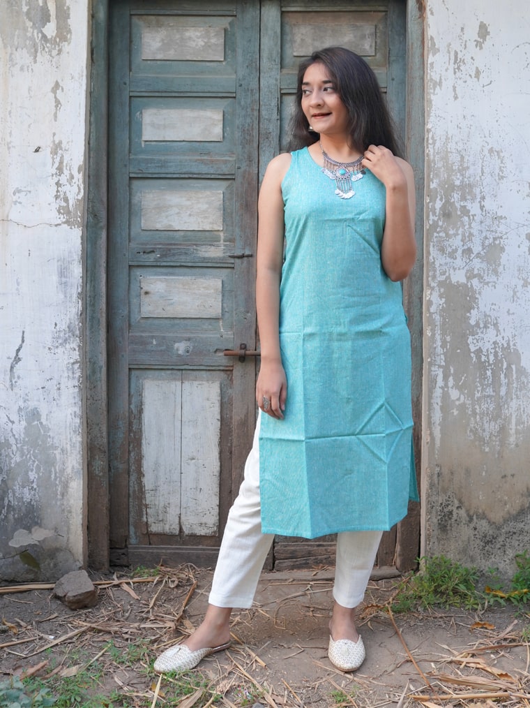Sky Cotton Kurta