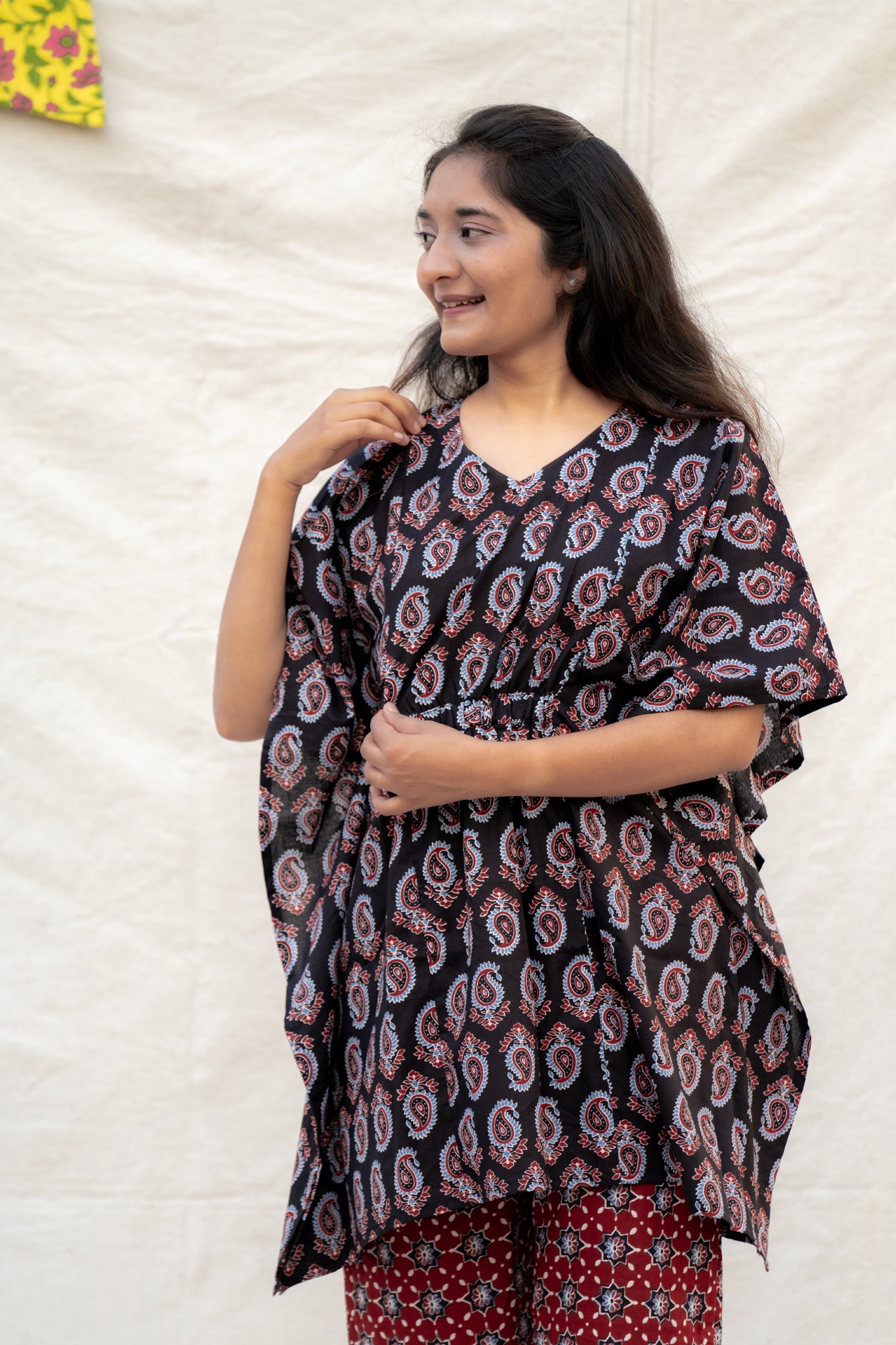 Yamuna Maroon Maternity and Nursing Cotton Lounge Wear Set