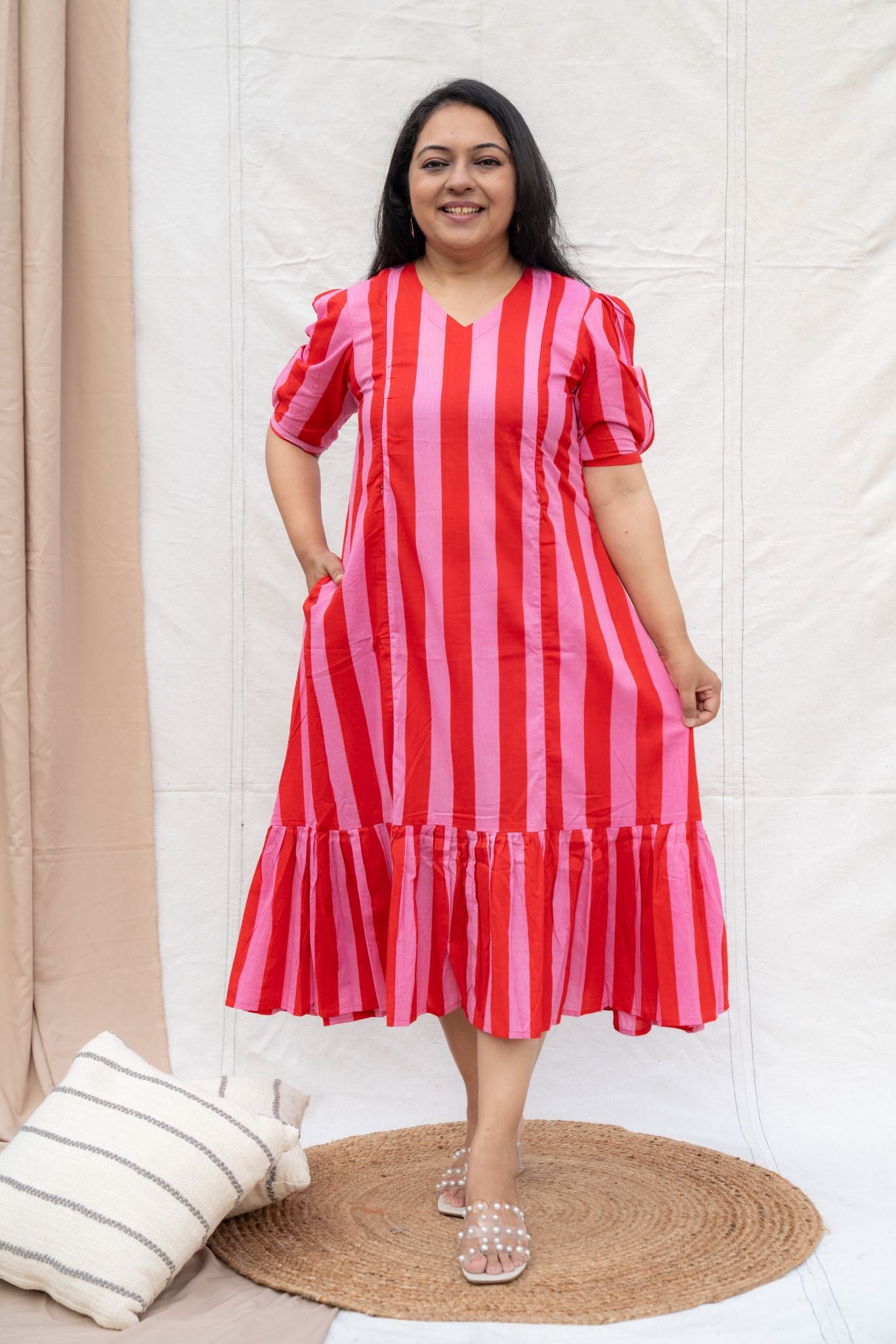 Candy Crush Pink Maternity and Nursing Cotton Dress