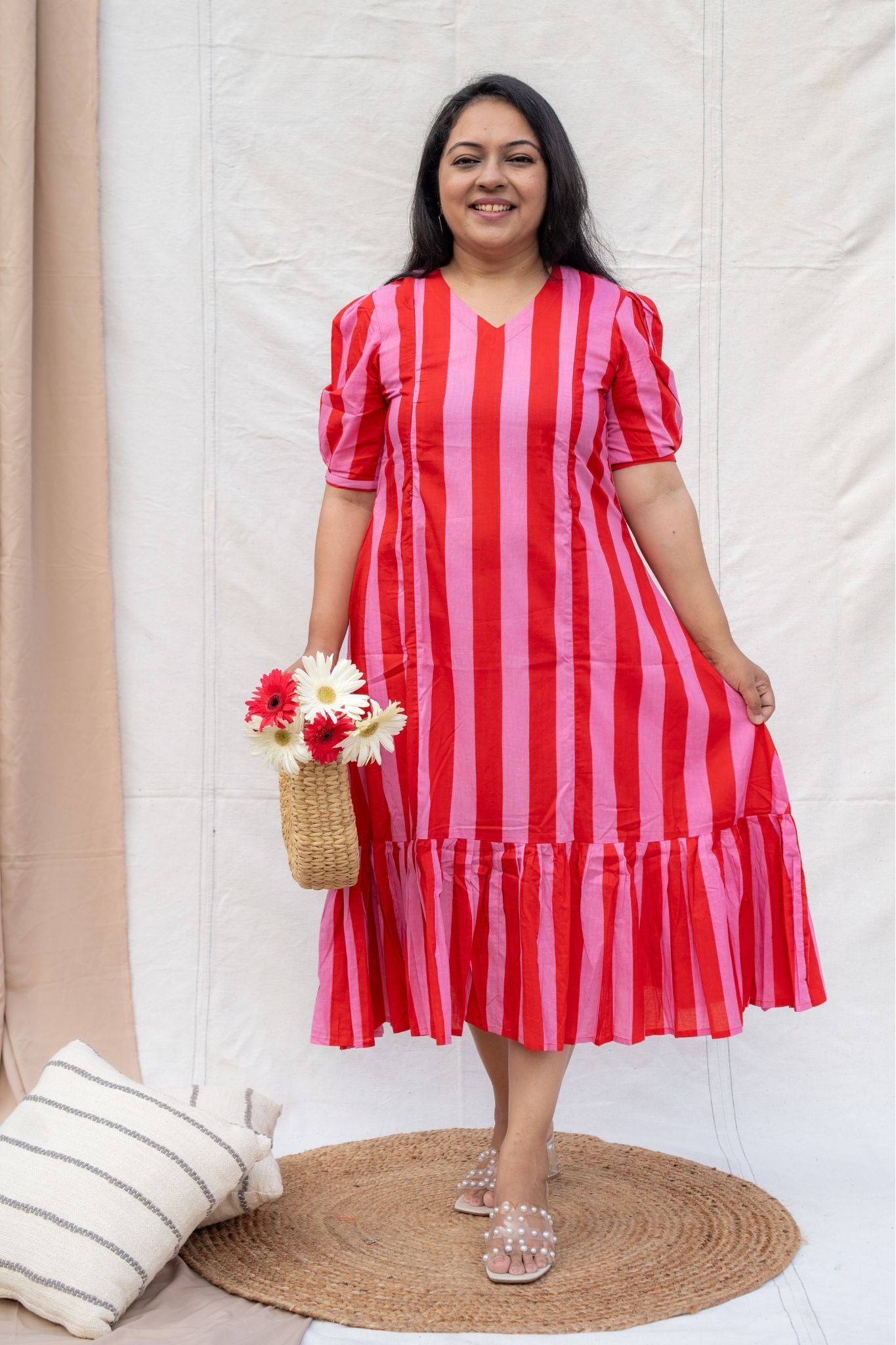 Candy Crush Pink Maternity and Nursing Cotton Dress
