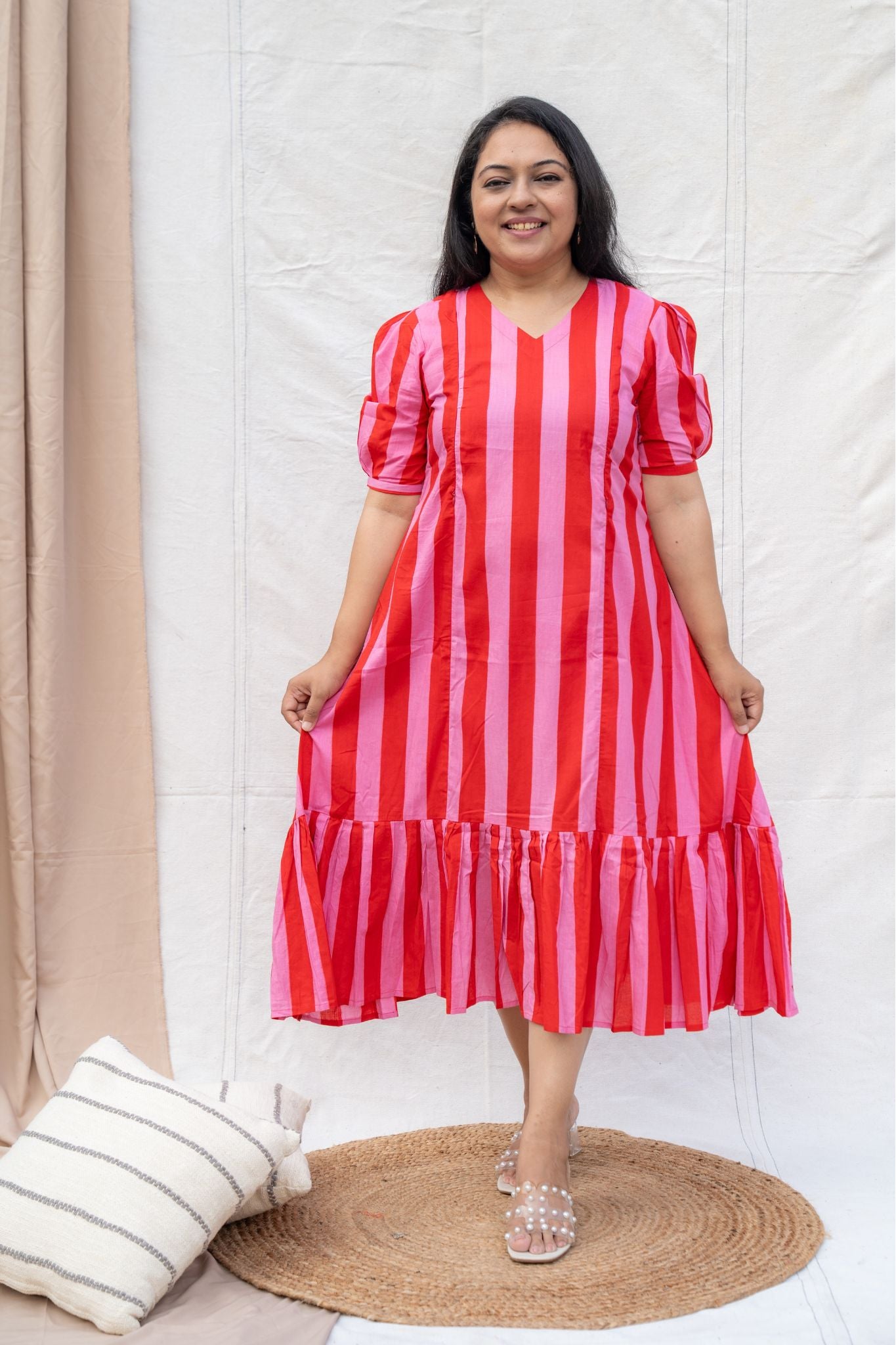 Candy Crush Pink Maternity and Nursing Cotton Dress