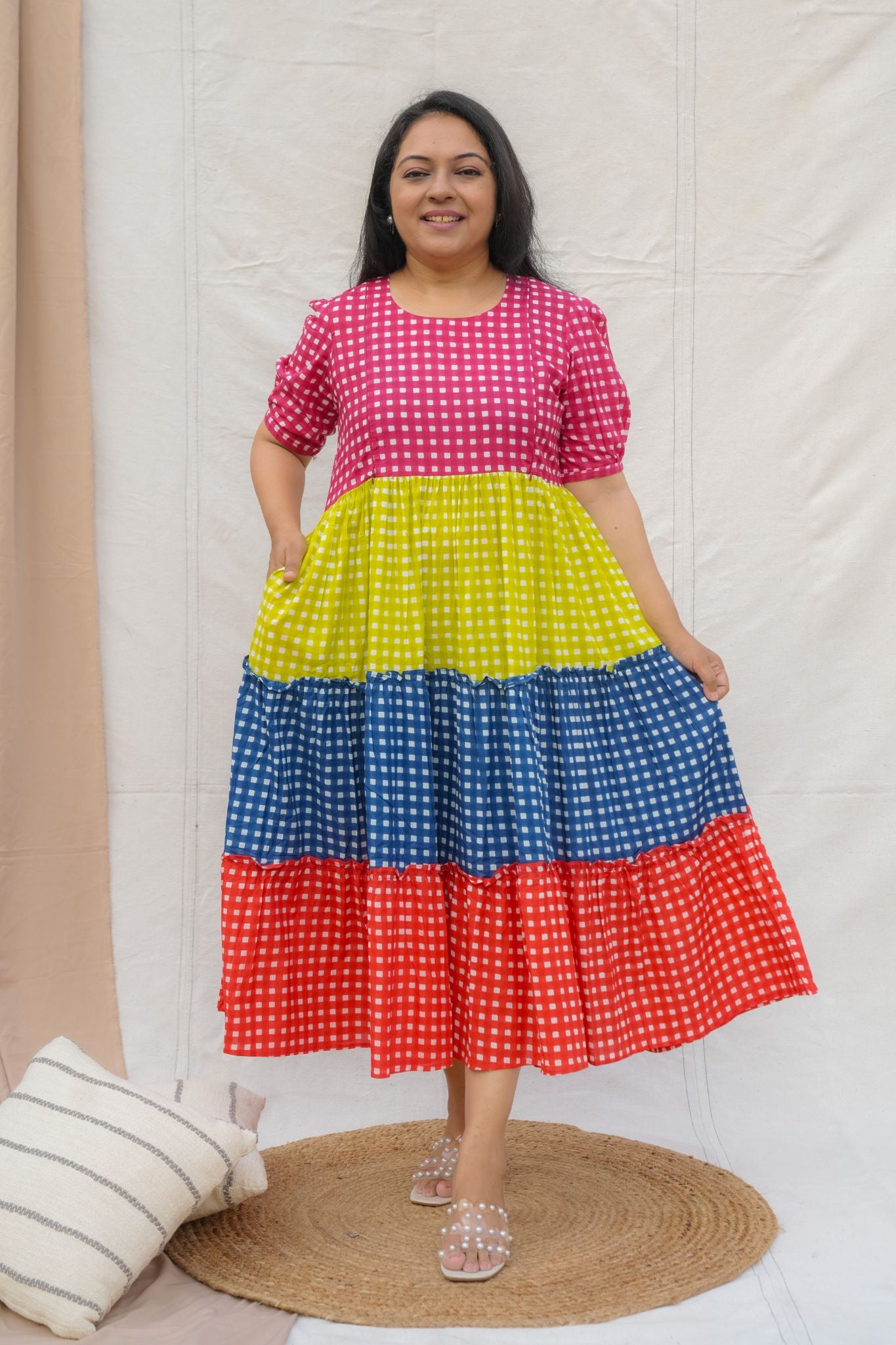 Rainbow Sundae Multi Colour Maternity and Nursing Cotton Dress