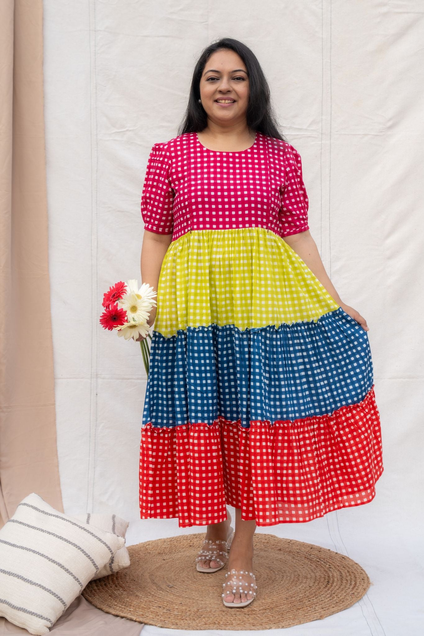 Rainbow Sundae Multi Colour Maternity and Nursing Cotton Dress