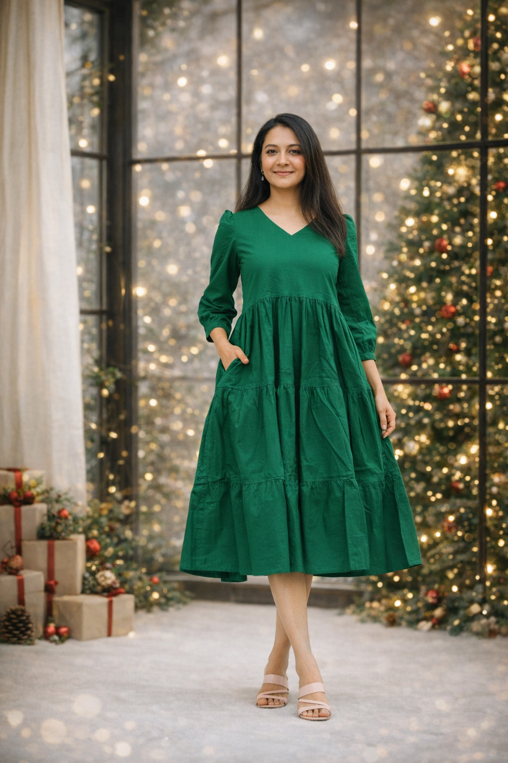 Hawa Hawai Green Cotton Dress